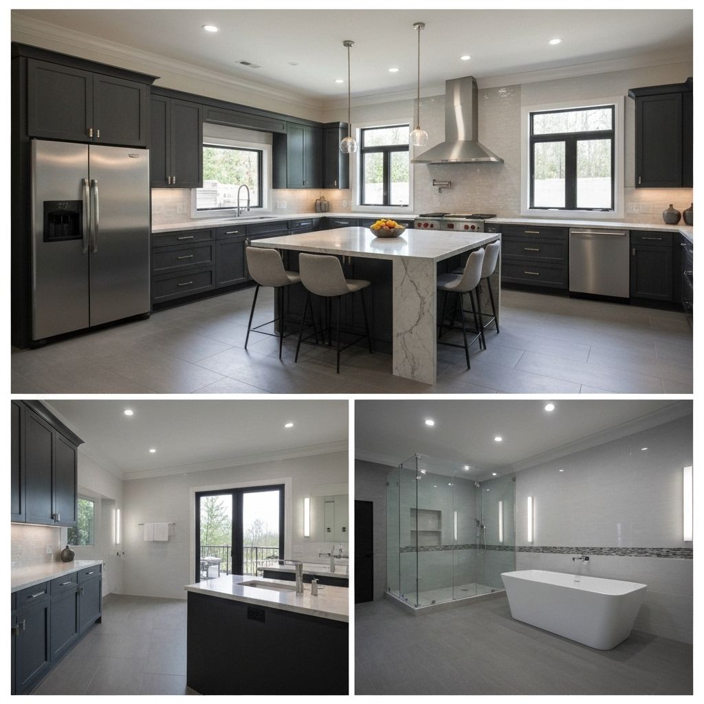 Modern luxury kitchen and bathroom remodel in Sacramento by At Work Construction